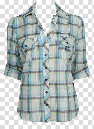 Scottish Shirts, blue, white, and brown plaid sport shirt transparent background PNG clipart