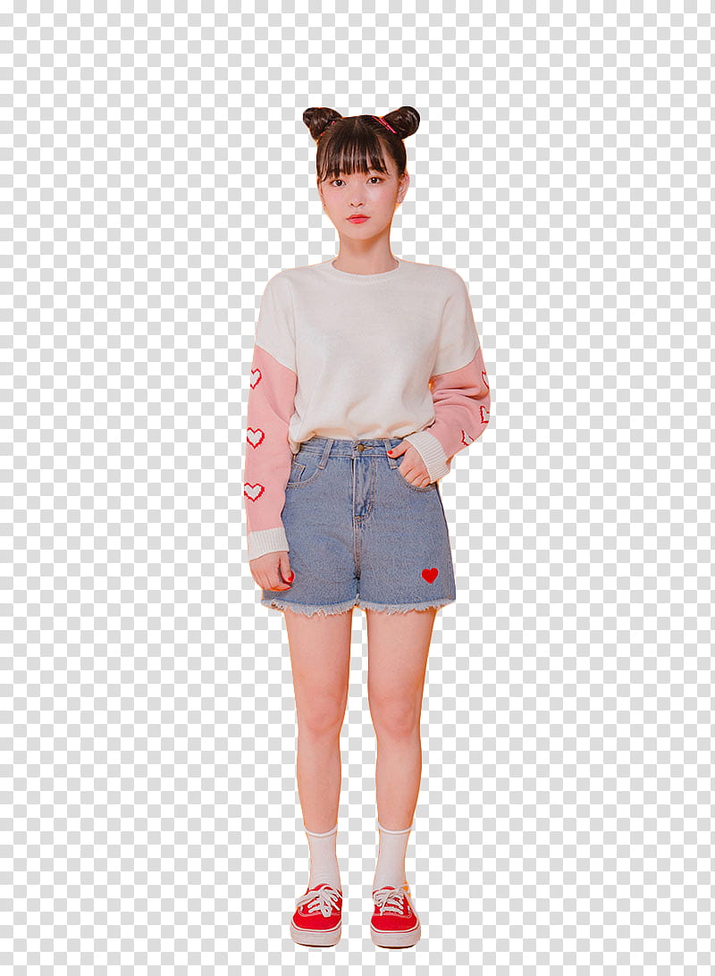 Model Akari, woman wearing white and pink long-sleeved shirt transparent background PNG clipart