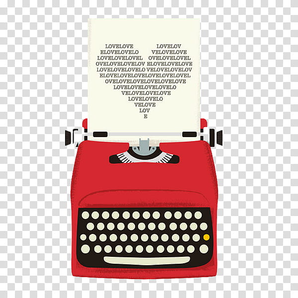 Typewriters, red typewriter illustration transparent background PNG clipart