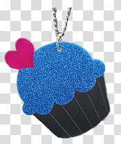 Cupcake Set , blue and black cupcake keychain transparent background PNG clipart