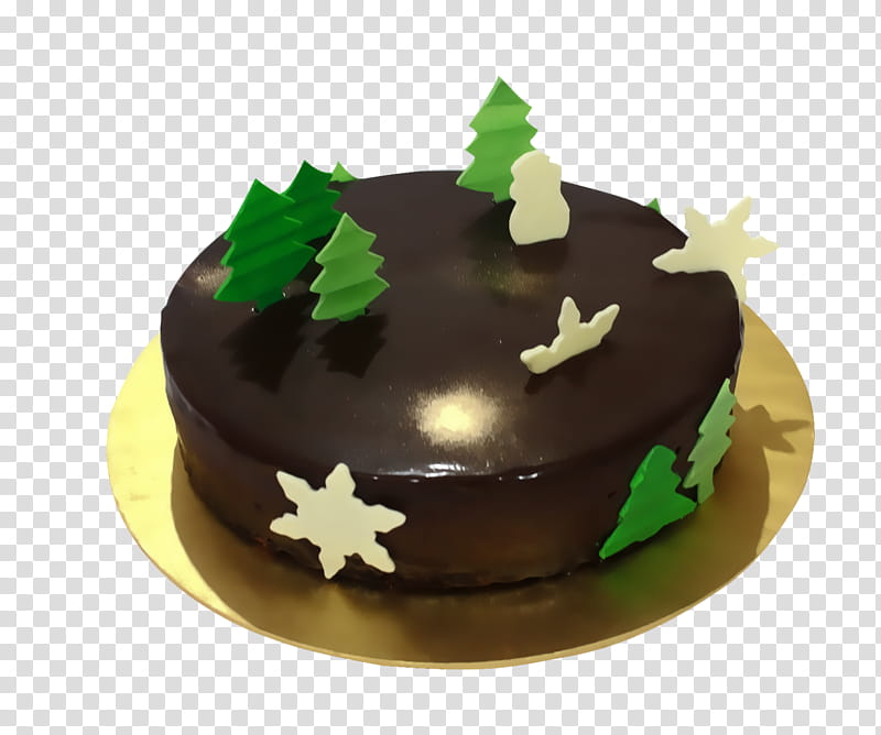 Christmas, chocolate cake transparent background PNG clipart
