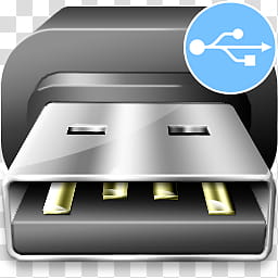 USB plug Icon, USB symbol, gray and blue USB dongle transparent background PNG clipart