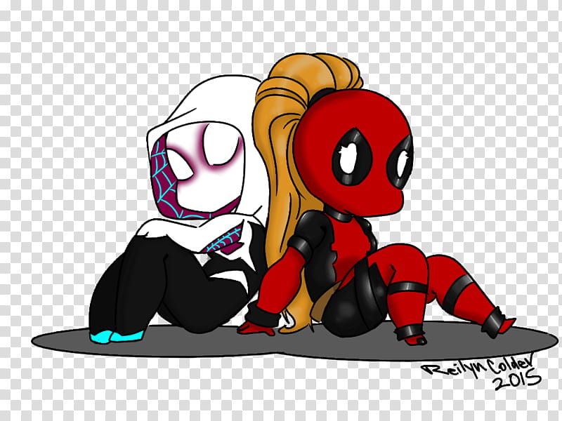 Lady Pool and Spidey Gwen transparent background PNG clipart