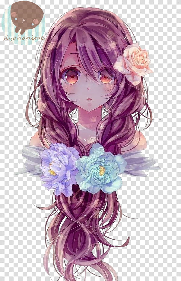 Siyahanime Anime Purple Haired Female Anime Character Transparent Background Png Clipart Hiclipart