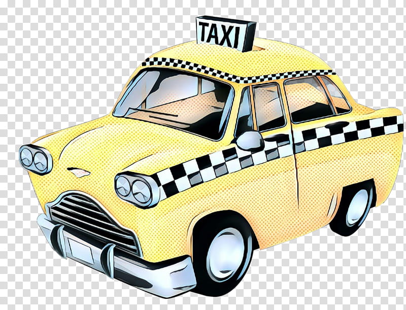 Classic Car, Pop Art, Retro, Vintage, Taxi, New York, Checker Taxi, Yellow Cab Company transparent background PNG clipart