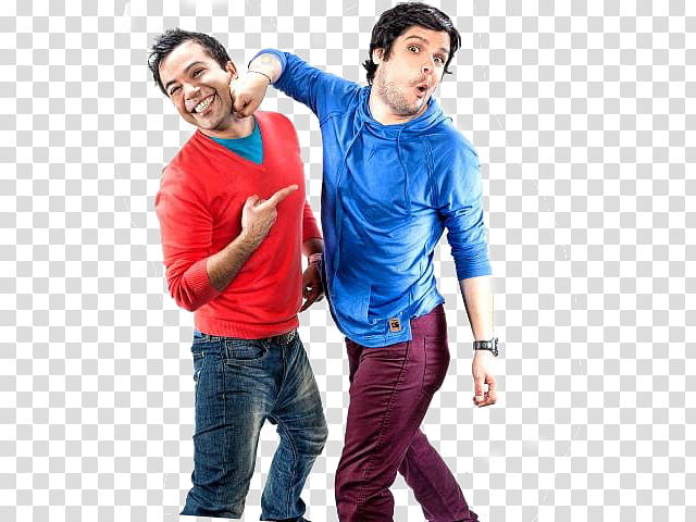 Renzo y Piero, two men in blue and red top transparent background PNG clipart