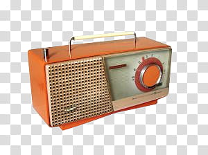 , vintage brown transistor radio transparent background PNG clipart