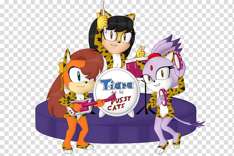 Commission: Tiara and the Pussy Cats transparent background PNG clipart
