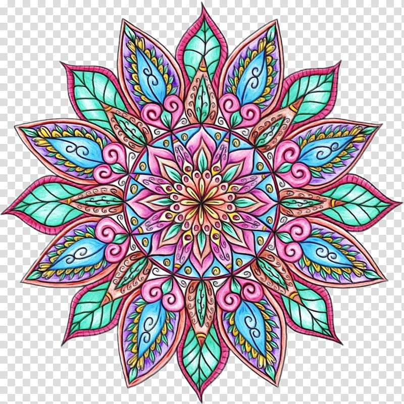 Mandala flower drawing ethnic colorful Royalty Free Vector