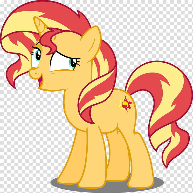 Bashful Sunset Shimmer, orange pony transparent background PNG clipart