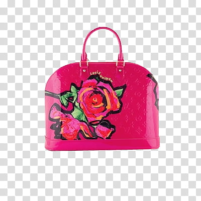 Bags Carteras, pink and green floral handbag transparent background PNG clipart