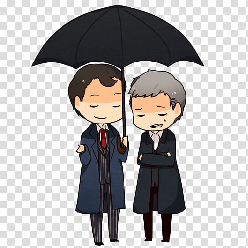 Mystrade, man and woman holding umbrella transparent background PNG clipart