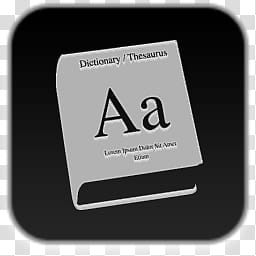 Albook extended dark , Dictionary Thesaurus Aa icon illustration transparent background PNG clipart