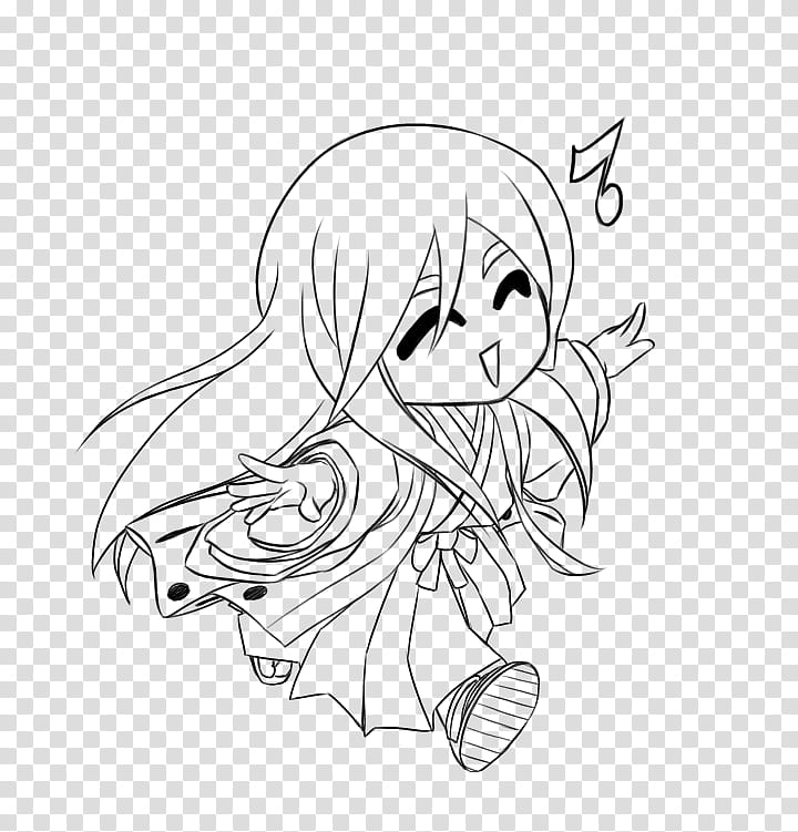 Chibi UKITAKE Lineart, female anime character transparent background PNG clipart