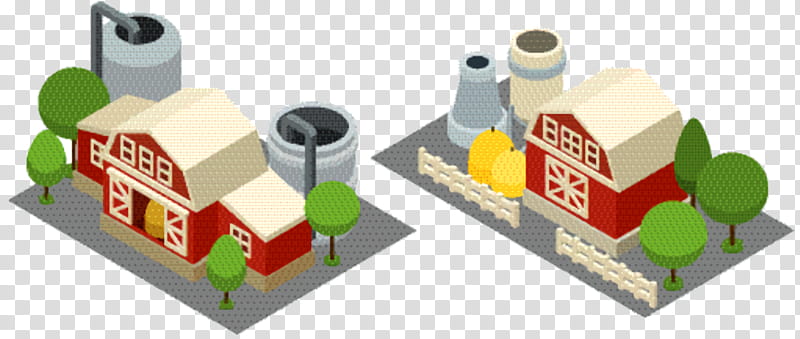 Building, Agriculture, Farm, Barn, Agriculturist, Tractor, Isometric Projection, Shed transparent background PNG clipart