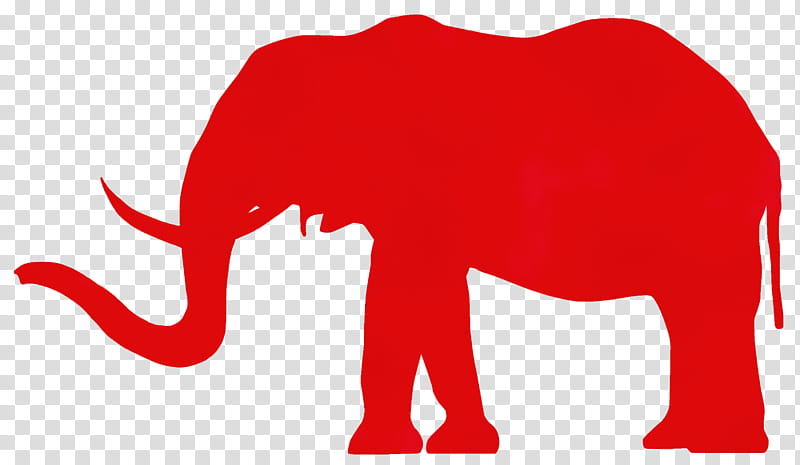Elephant, Watercolor, Paint, Wet Ink, Republican Party, Conservatism, Indian Elephant, Red transparent background PNG clipart