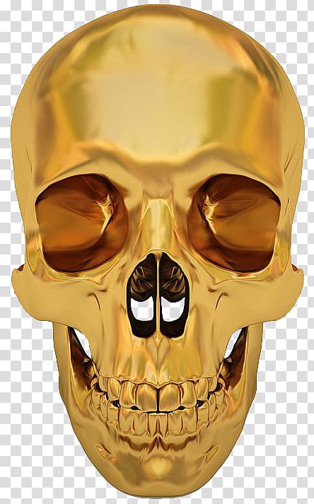 Dark Temper, gold human skull figure transparent background PNG clipart
