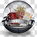 Sphere   , popcorn and disposable cup icon transparent background PNG clipart