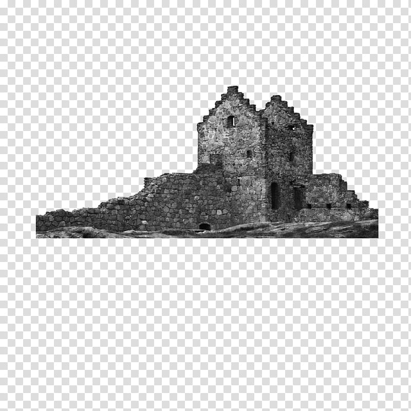 Castle and Ruins Brushes, grayscale of abandoned building transparent background PNG clipart