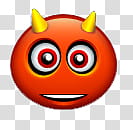 Halloween, red face with horn emoji transparent background PNG clipart