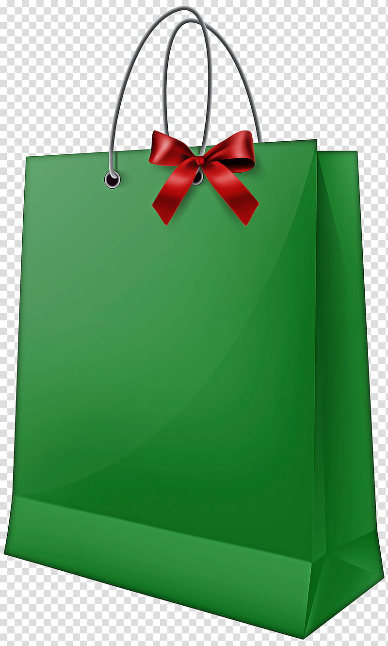 Shopping bag, Green, Red, Ribbon, Paper Bag, Gift Wrapping, Present, Material Property transparent background PNG clipart