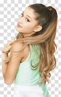 Ariana Grande Singua editions, Arianna Grande in green sleeveless top transparent background PNG clipart