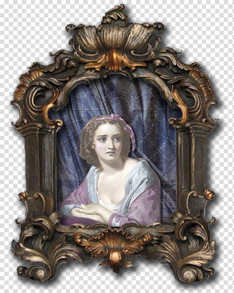 EKD Lady in a Frame, brown wooden frame transparent background PNG clipart