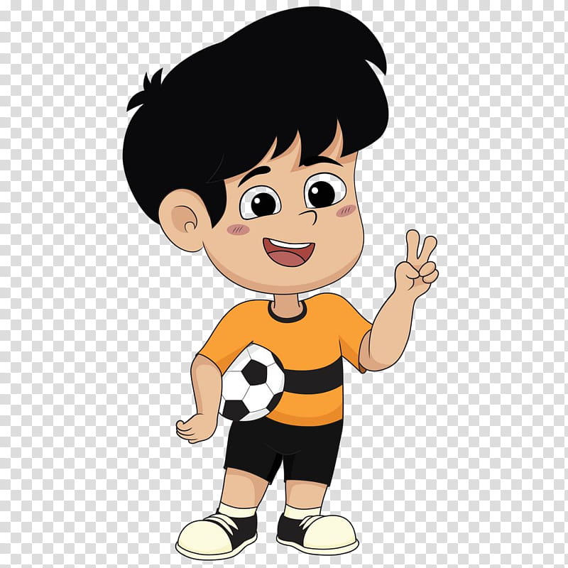 boy football soccer, Cartoon, Child, Animation, Finger, Thumb transparent background PNG clipart