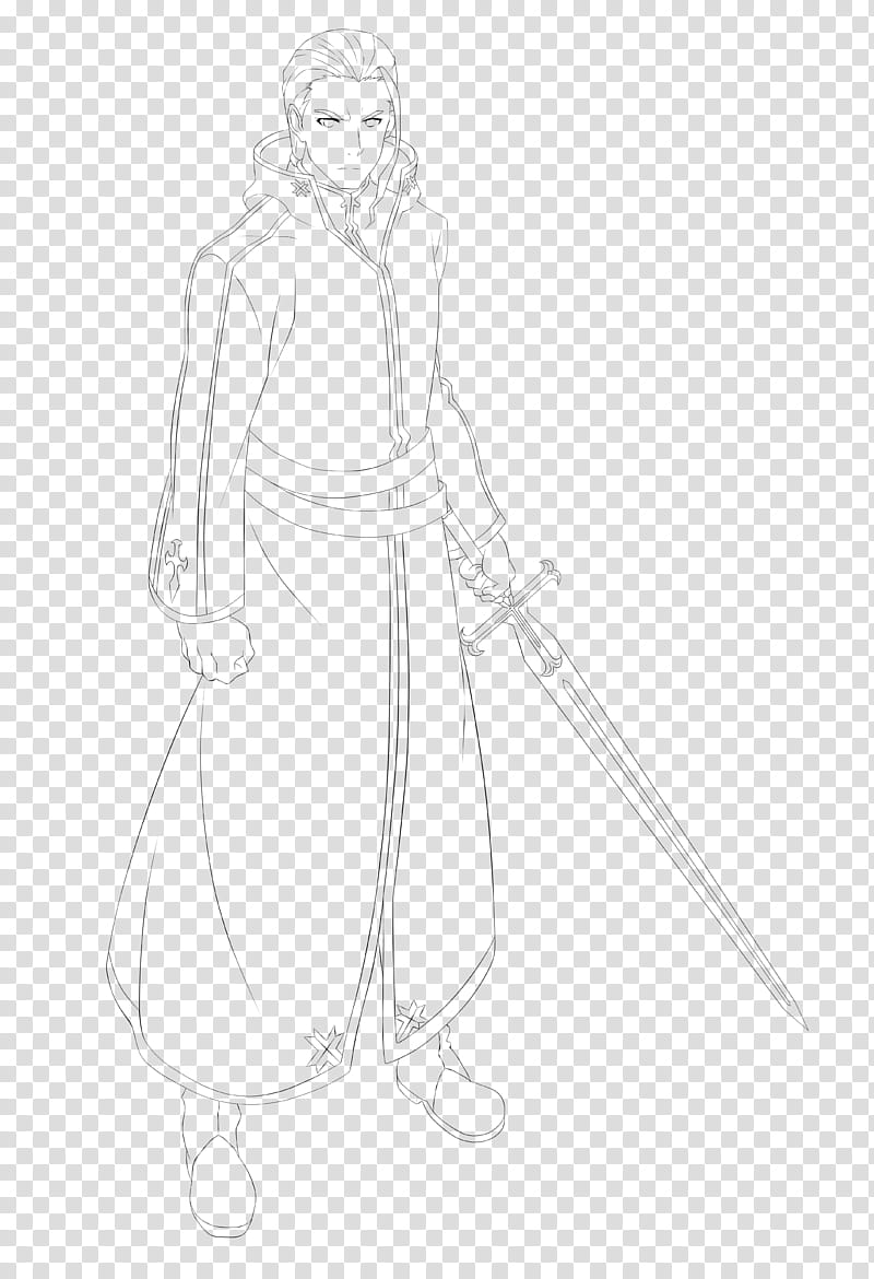 Heathcliff from SAO LineART transparent background PNG clipart