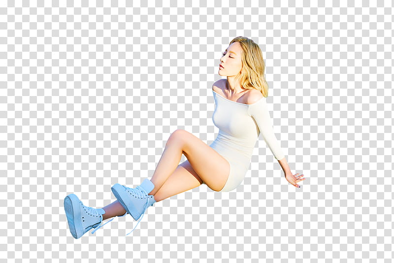 Taeyeon Why Teaser, woman sitting white hands on back transparent background PNG clipart