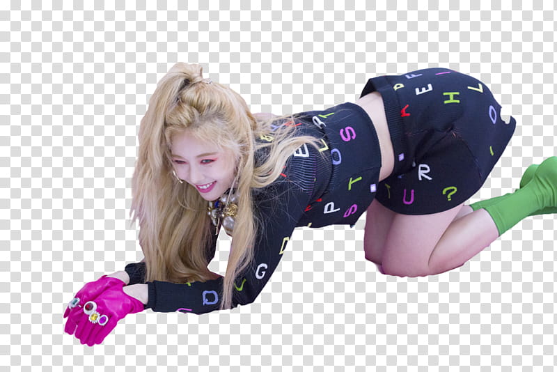 Hyuna, woman wearing pink gloves transparent background PNG clipart