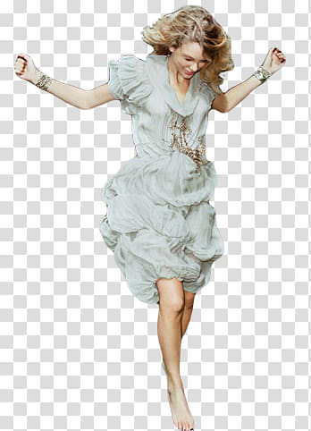 Taylor Swift, woman wearing gray dress barefoot transparent background PNG clipart