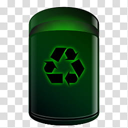 Black Pearl Dock Icons Set, BP Green Recycle Bin Full transparent background PNG clipart