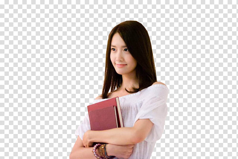 SNSD Yoona, woman holding two maroon books transparent background PNG clipart