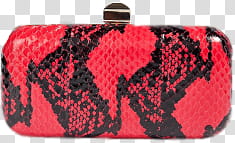 Red Bags, black and red snakeskin case transparent background PNG clipart