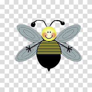yellow and black bee illustration transparent background PNG clipart