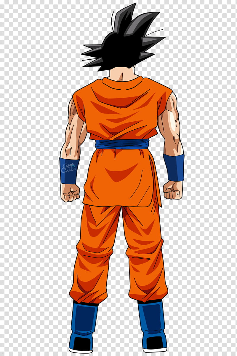 Goku de espaldas transparent background PNG clipart