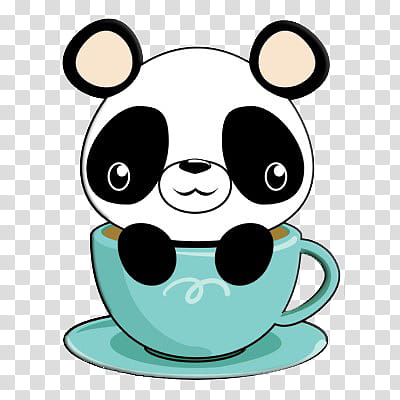 panda bear on a teacup transparent background PNG clipart