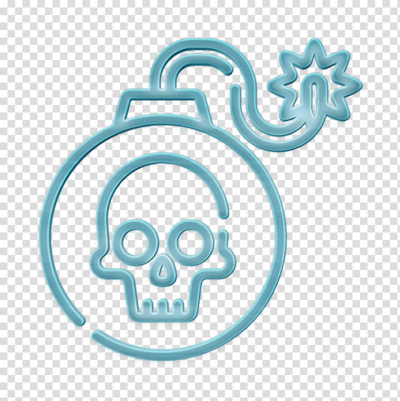 Bomb icon Arcade icon, Turquoise, Aqua, Symbol, Logo, Bone transparent background PNG clipart