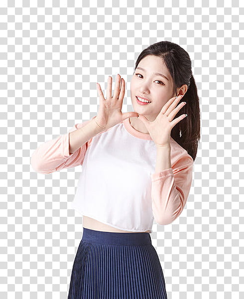 CHAEYEON DIA, woman showing palms transparent background PNG clipart
