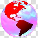 SummerGlass Globe Amerika Icon, AmMaraCrazyx, red and pink planet transparent background PNG clipart