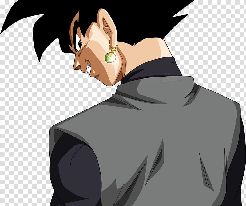 Goku Black Black Haired Anime Character Facing Back Transparent Background Png Clipart Hiclipart - animated character roblox youtube face youtube transparent background png clipart hiclipart