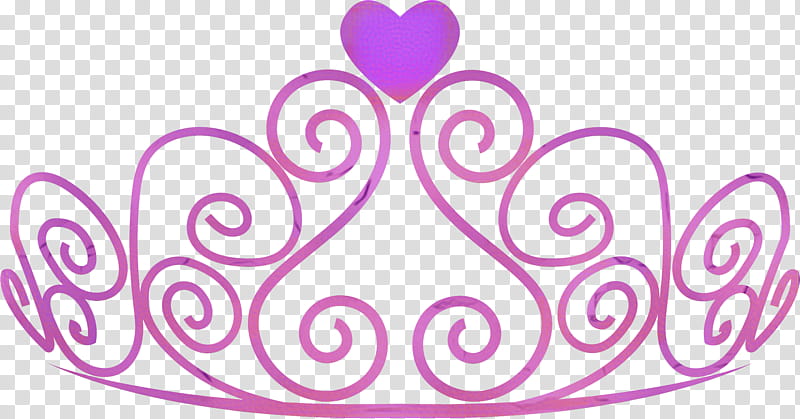 Ornament Heart, Crown, Tiara, Princess, Pink, Purple, Magenta, Headpiece transparent background PNG clipart