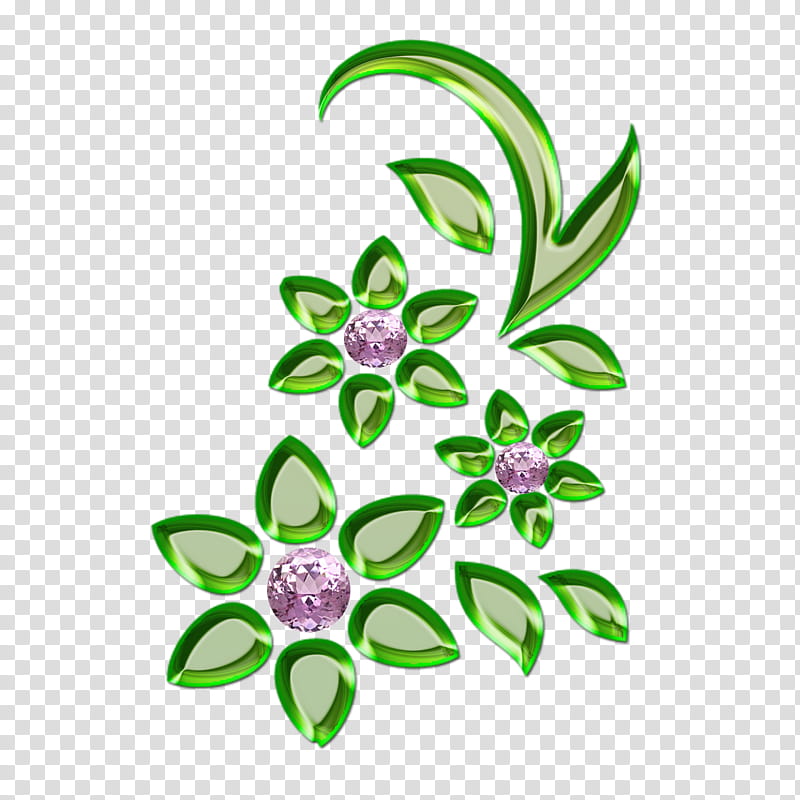 Graceful decorative embellishm, green flower illustration transparent background PNG clipart