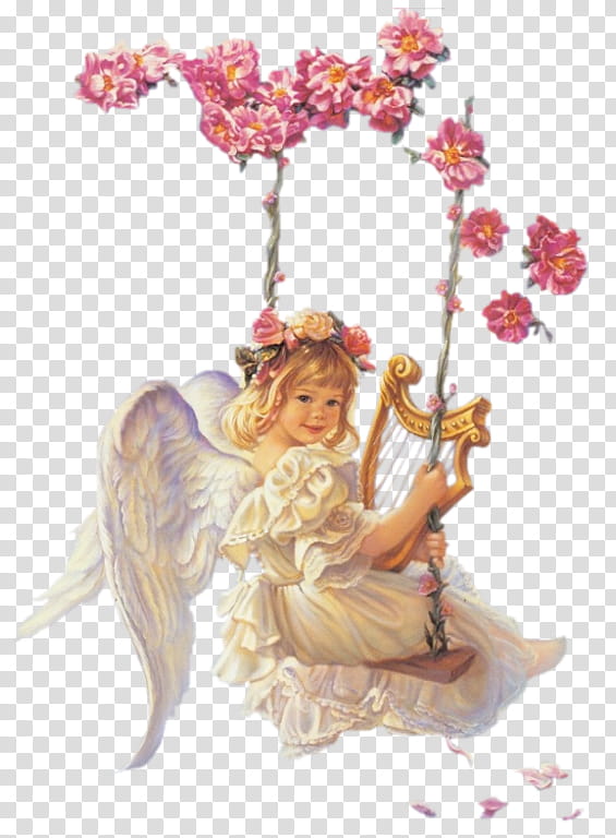 Floral Flower, Angel, Cherub, Guardian Angel, Archangel, Fairy, Petal, Floral Design transparent background PNG clipart