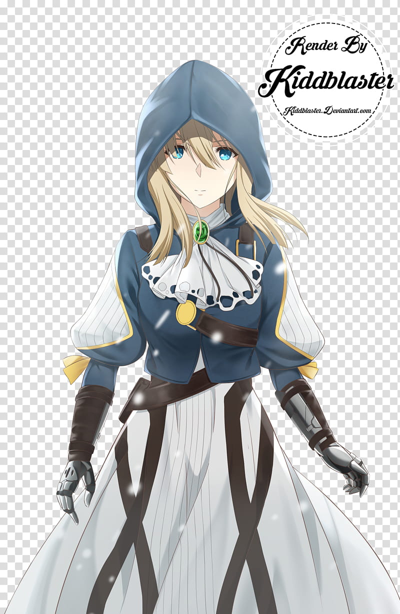 Render Violet Evergarden, yellow-haired female anime character transparent background PNG clipart