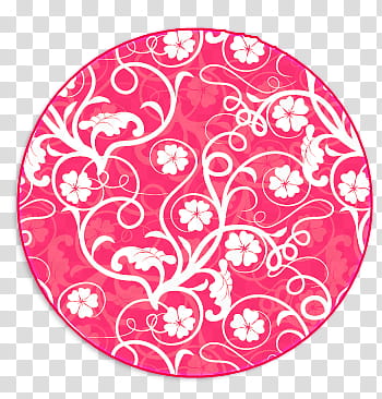 circulos, round pink and white floral decorative plate transparent background PNG clipart