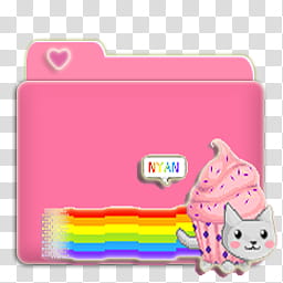 Folders Nyan Cat, Nyan cat and cupcake transparent background PNG clipart