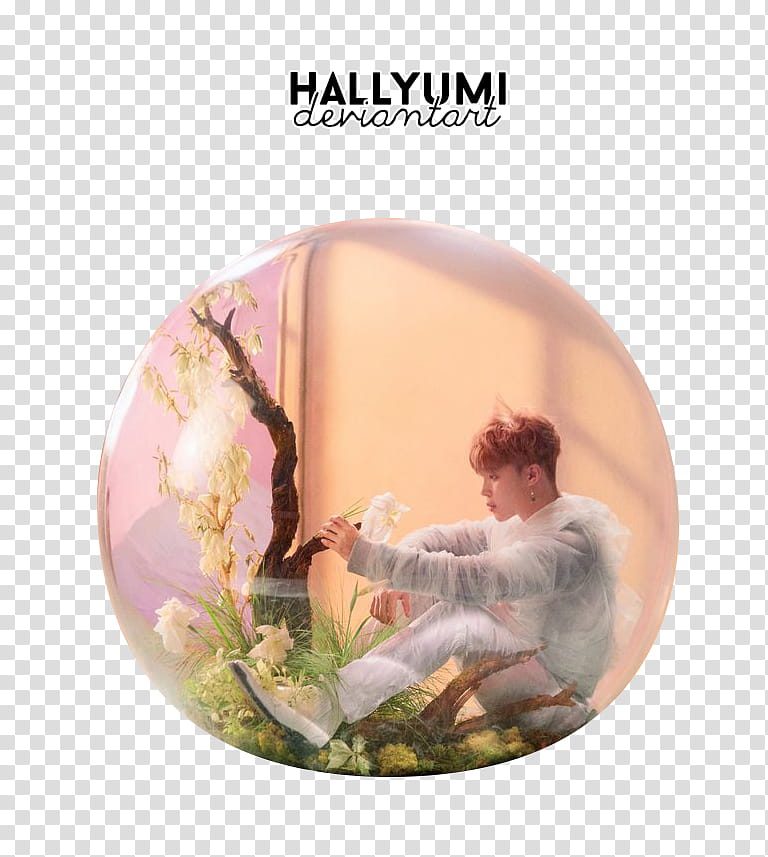 BTS Love Yourself Answer E Ver, BTS Jimin beside tree ball illustration transparent background PNG clipart