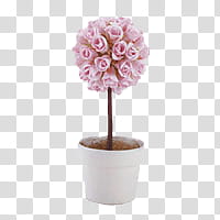General Objects Brushes, pink artificial flower in white pot transparent background PNG clipart